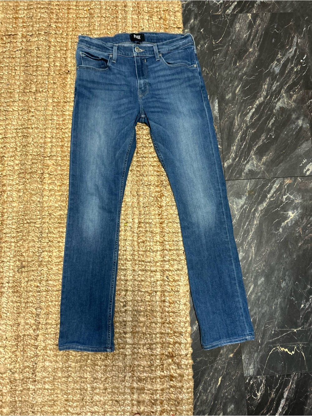 PAIGE Men's Blue Slim Straight Federal Jeans